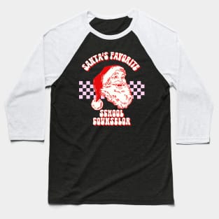 Santa's Favorite Math Teacher Retro Christmas Baseball T-Shirt